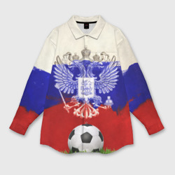 Женская рубашка oversize 3D Российский футбол арт
