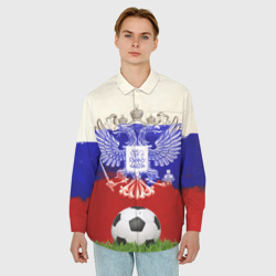 Мужская рубашка oversize 3D Российский футбол арт - фото 2