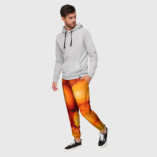 Мужские брюки 3D Мандаринчик чик, цвет 3D печать - фото 3