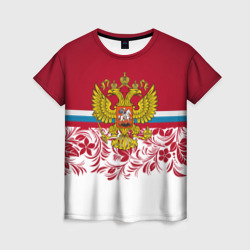 Женская футболка 3D Российский герб арт