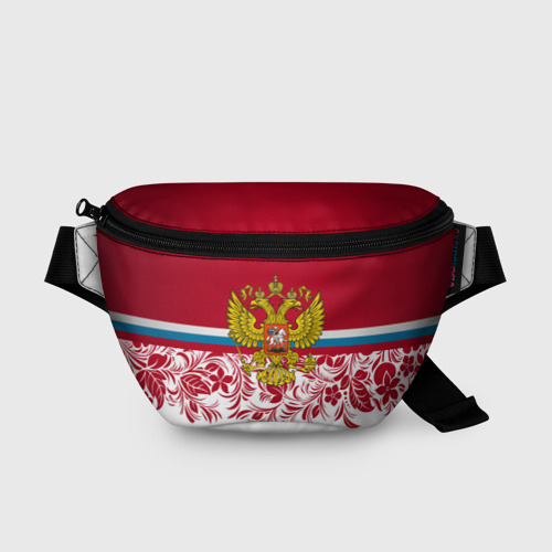 Поясная сумка 3D с принтом Российский герб, вид спереди #2