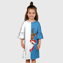 Детское платье 3D Крутые Санта и Олень - фото 2