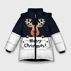 Зимняя куртка для девочек 3D Новогодний Оленёнок Рудольф
