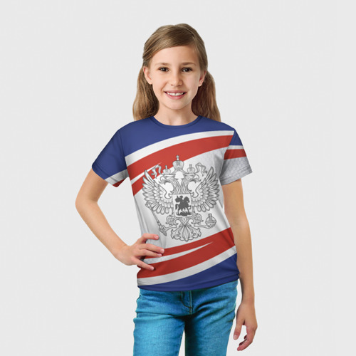Детская футболка 3D Герб России арт, цвет 3D печать - фото 5