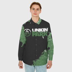 Мужская рубашка oversize 3D Линкин Парк в стиле Гранж Linkin Park - фото 2