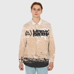 Мужская рубашка oversize 3D Linkin Park Рок Группа Линкин Парк - фото 2