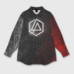 Мужская рубашка oversize 3D Linkin Park Logo Линкин Парк