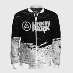 Мужской бомбер 3D Линкин Парк Лого Рок чб Linkin Park Rock