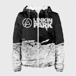 Женская куртка 3D Линкин Парк Лого Рок чб Linkin Park Rock