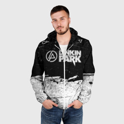 Мужская ветровка 3D Линкин Парк Лого Рок чб Linkin Park Rock - фото 2