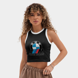 Женская укороченная майка-топ хлопок BMW boss - фото 2