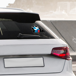 Наклейка с принтом BMW boss для любого человека, вид спереди №4. Цвет основы: белый