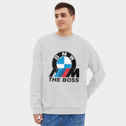 Мужской свитшот oversize без начеса хлопок BMW boss - фото 2