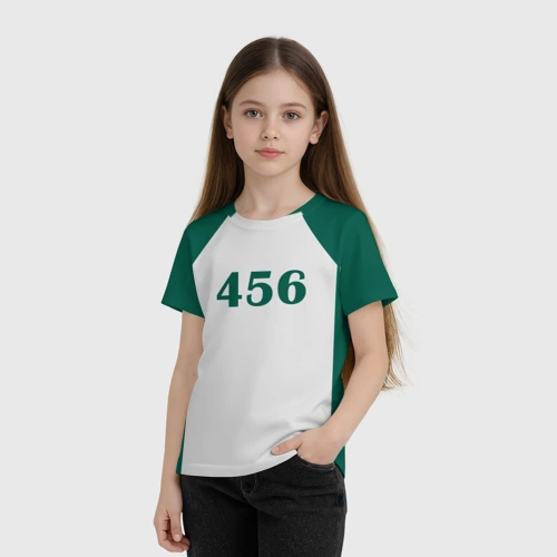 Детская футболка 3D с принтом Как в Игре в Кальмара 456 игрока, фото на моделе #1