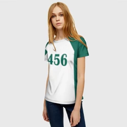 Женская футболка 3D Как в Игре в Кальмара. Футболка 456 игрока - фото 2