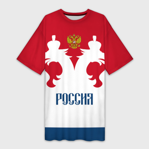 Платье-футболка 3D Russia Team арт, цвет 3D печать