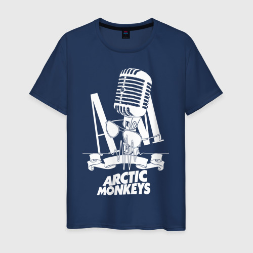 Мужская футболка из хлопка с принтом Arctic Monkeys, рок, вид спереди №1