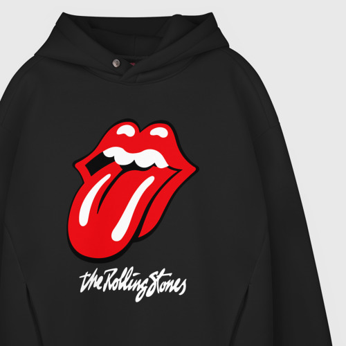 Мужское худи Oversize хлопок Rolling Stones Роллинг Стоунз, цвет черный - фото 4