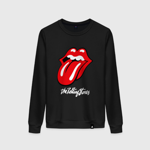 Женский свитшот хлопок Rolling Stones Роллинг Стоунз, цвет черный