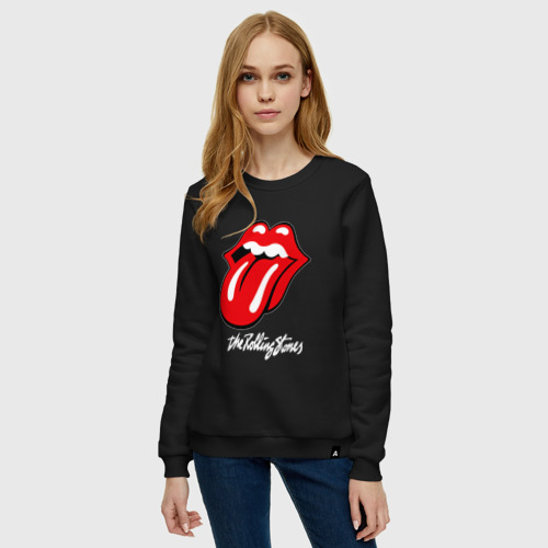 Женский свитшот хлопок Rolling Stones Роллинг Стоунз, цвет черный - фото 3