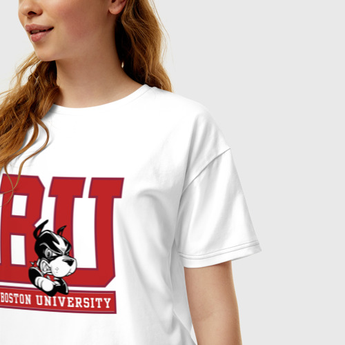 Женская футболка хлопок Oversize Boston University - фото 3