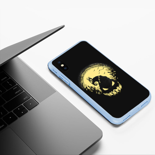 Чехол для iPhone XS Max матовый Кошмар Джека. The Nightmare before Christmas, цвет голубой - фото 5