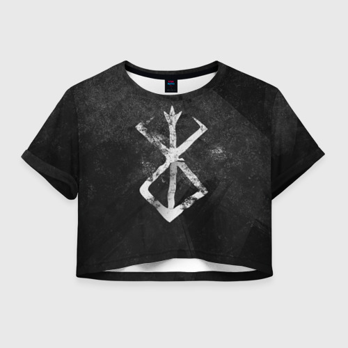 Женская футболка Crop-top 3D Berserk logo grunge, цвет 3D печать