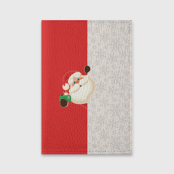 Обложка для паспорта матовая кожа Дед Мороз селфи