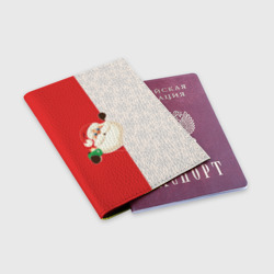 Обложка для паспорта матовая кожа Дед Мороз селфи - фото 2