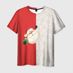 Мужская футболка 3D Дед Мороз селфи