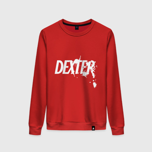 Женский свитшот хлопок Декстер белое лого, цвет красный