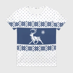 Женская футболка 3D Северный Олень звезда