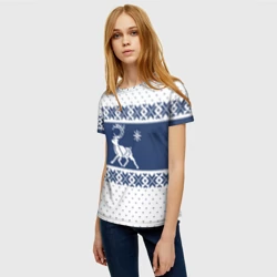 Женская футболка 3D Северный Олень звезда - фото 2