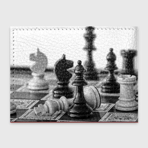 Обложка для студенческого билета Шах и мат, цвет красный - фото 2