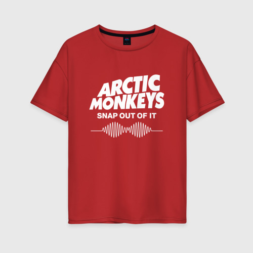 Женская футболка хлопок Oversize Arctic Monkeys, группа, цвет красный