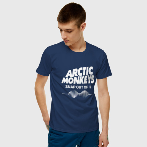 Мужская футболка хлопок Arctic Monkeys, группа, цвет темно-синий - фото 3