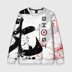 Детский свитшот 3D Ghost of Tsushima призрак Цусимы белый