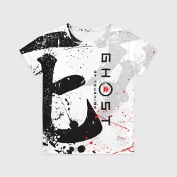 Детская футболка 3D Ghost of Tsushima призрак Цусимы белый