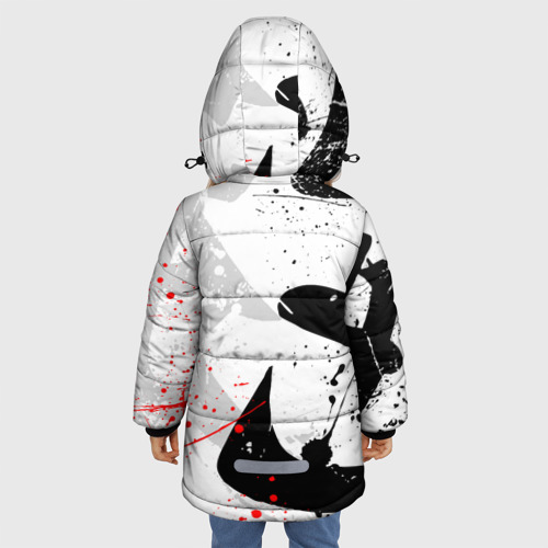 Зимняя куртка для девочек 3D Ghost of Tsushima призрак Цусимы белый, цвет светло-серый - фото 4