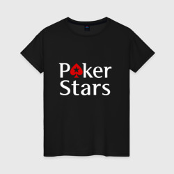 Женская футболка хлопок PokerStars логотип
