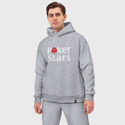 Мужской костюм oversize хлопок PokerStars логотип - фото 2