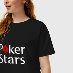 Женская футболка хлопок Oversize PokerStars логотип - фото 2