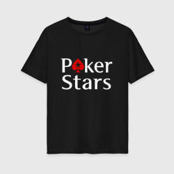 Женская футболка хлопок Oversize PokerStars логотип