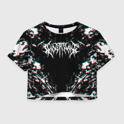 Женская футболка Crop-top 3D Ghostemane glitch white pain