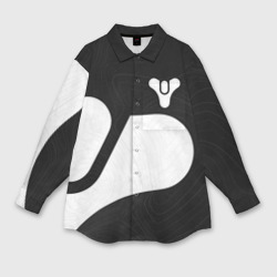 Мужская рубашка oversize 3D Destiny 2 logo white