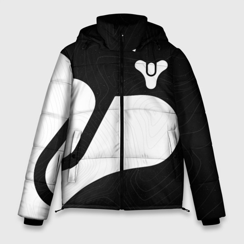 Мужская зимняя куртка 3D Destiny 2 logo white, цвет черный