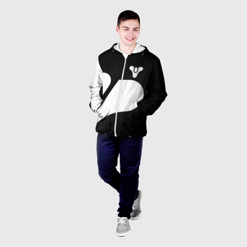 Мужская куртка 3D Destiny 2 logo white, цвет 3D печать - фото 3