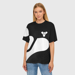 Женская футболка oversize 3D Destiny 2 logo white - фото 2