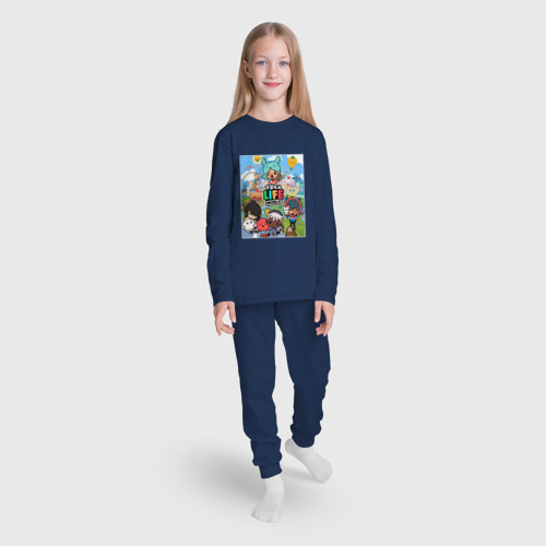 Детская пижама с лонгсливом хлопок Тока бока постер, цвет темно-синий - фото 5