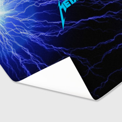 Бумага для упаковки 3D Metallica blue flash Металлика синие молнии - фото 2